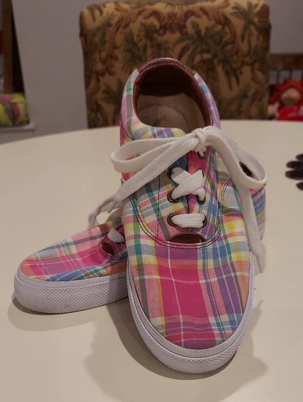 Ralph Lauren Plaid Canvas Sneakers